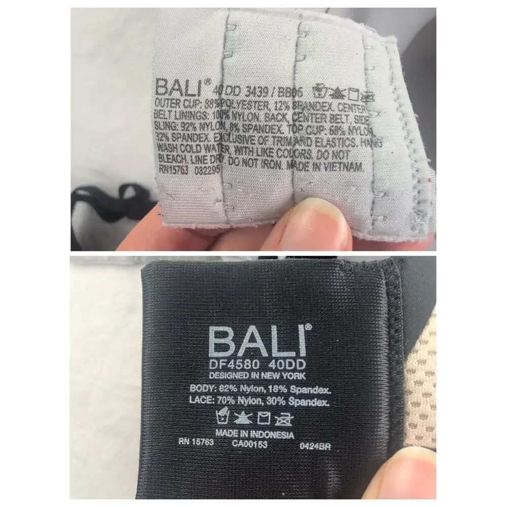 Bali One Smooth U / Coolest Smoothing T Shirt Bras (2) Womn's 40DD